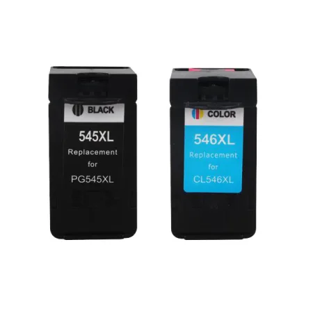 Pack 2 cartuchos de tinta compatibles Canon CL-546 XL/PG-545XL negro