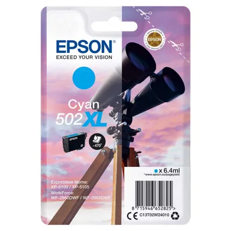 Cartucho de tinta original Epson T502XL cian · C13T02W24010