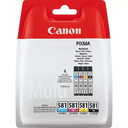 Cartucho de tinta original Canon CLI581 Pack 4 · 2103C004