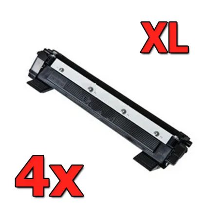 Pack 4 tóner compatibles Brother TN-1050 XL negro