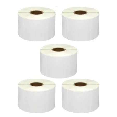 Pack 5 packs de etiquetas compatibles Zebra Etiquetas Perforadas 50x25 mm 1000 Unidades