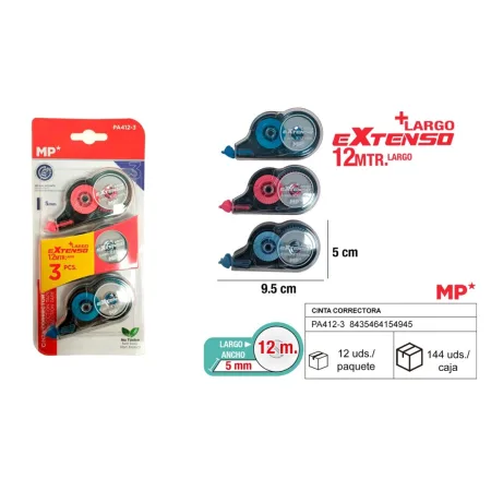 Cinta correctora extenso 5MMx12M 3Unidades