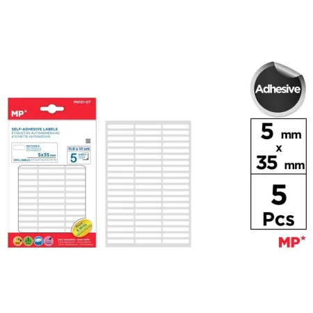 Etiquetas Autoadhesivas Rectangulares Blancas 5x35mm 300u