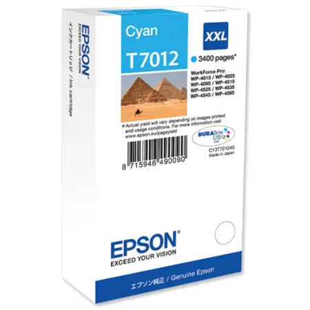 Cartucho de tinta original Epson -T-7012- XXL cian · C13T70124010