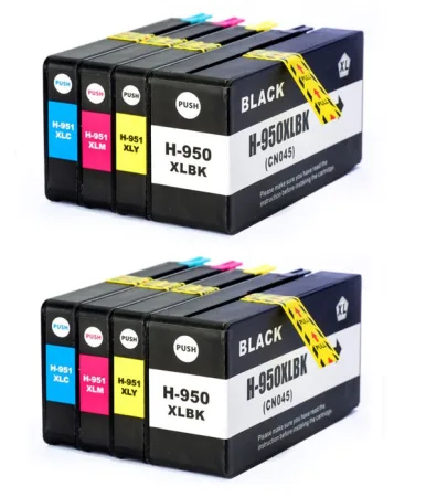 Pack 8 cartuchos de tinta compatibles HP 950 XL/951 XL negro, amarillo, magenta y cian