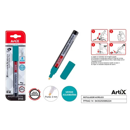 Rotulador pintura acrilica verde aguamarina Artix