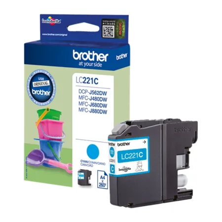 Cartucho de tinta original Brother LC221 cian · LC221CBP