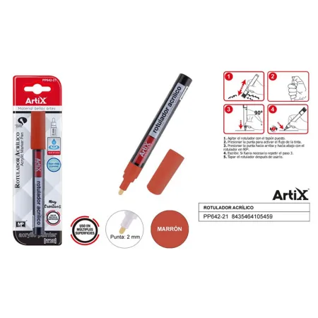 Rotulador pintura acrilica marrón Artix