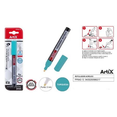 Rotulador pintura acrilica turquesa Artix