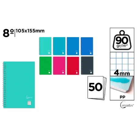 Block PP Octavo 50 Hojas Cuadrícula 4 mm