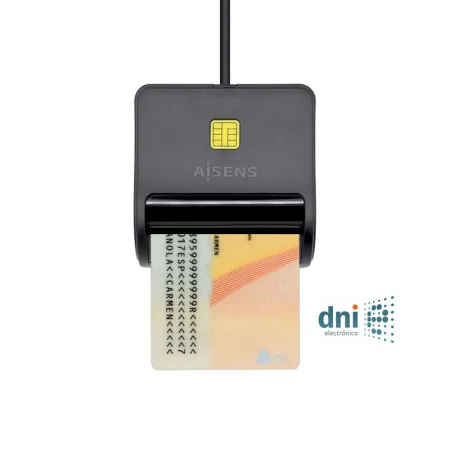 Lector de Tarjeta Inteligente DNI de Color Negro Aisens