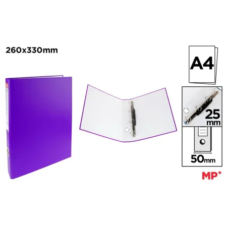 Carpeta de Cartón Fº 4 Anillas Violeta