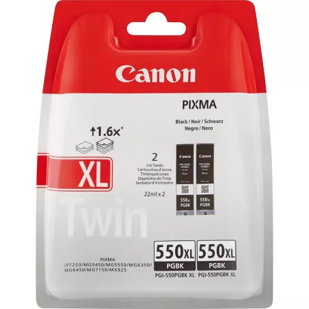 Cartucho de tinta original Canon PGI-550XL Pack 2 · 6431B005