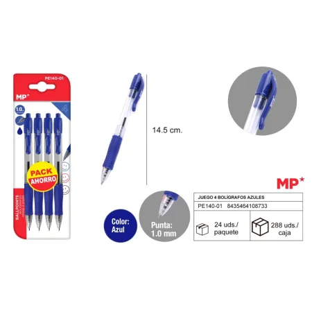 PACK BOLIGRAFOS PUNTA 1.0mm AZUL