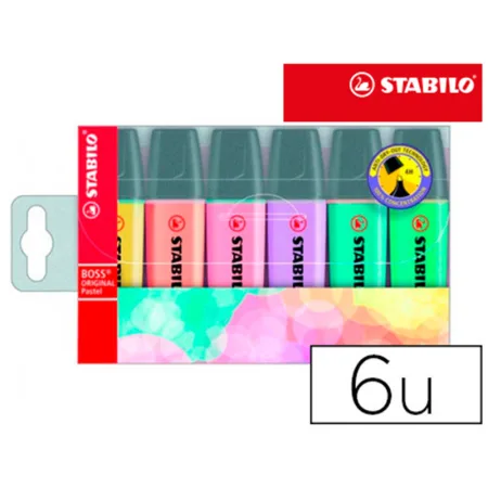 Marcadores Stabilo color pastel 6 uds