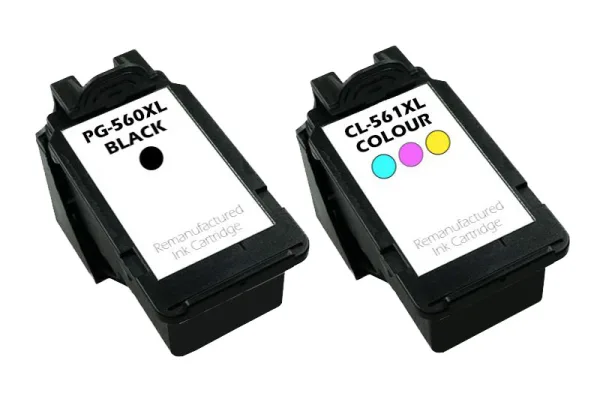 Pack 2 cartuchos de tinta compatibles Canon CL-561XL/PG-560XL negro