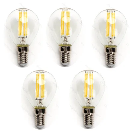 Pack de 5 Bombillas de Filamento LED E14 G45 4W Luz Cálida 2700K