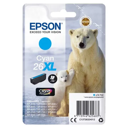 Cartucho de tinta original Epson T2632 cian · C13T26324012