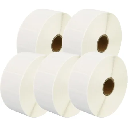 Pack 5 packs de etiquetas compatibles Zebra Etiquetas Perforadas 38x25 mm 2000 Unidades