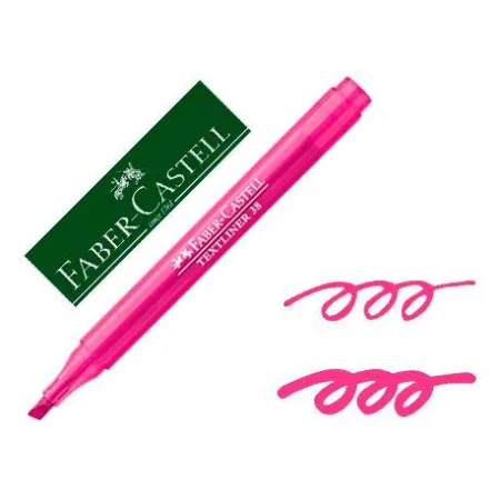 Rotulador Faber Castell fluorescente textliner 38 rosa