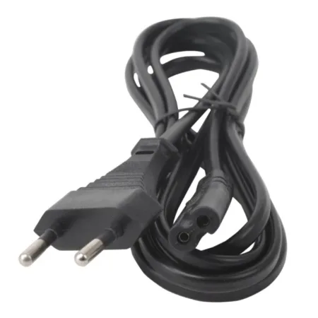 Cable de Alimentación con Clavija Plana de 1,8 m Negro