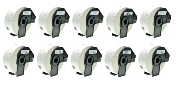 Pack 10 packs de etiquetas compatibles Brother DK-11201 Etiquetas Precortadas blanco