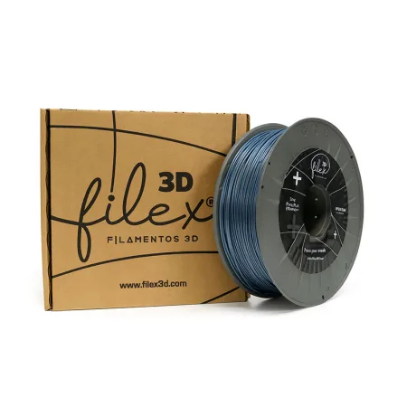 Filamento Filex3d PLA +PREMIUM 1KG 1,75 Negro Seda Azulado