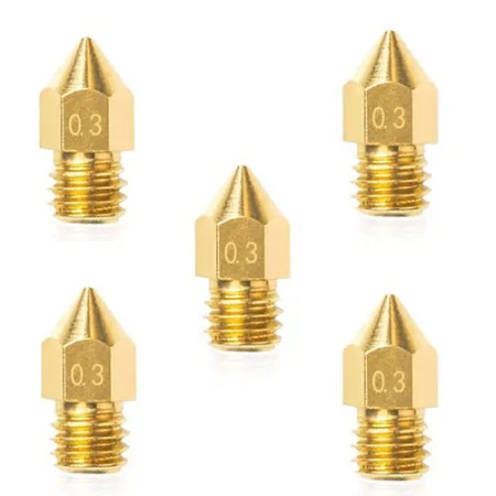 Pack de 5 Extrusora de cabeza de latón 0.3mm