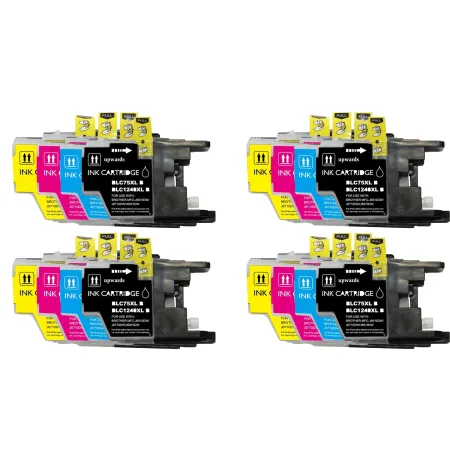Pack 16 cartuchos de tinta compatibles Brother LC1240 XL amarillo, magenta, negro y cian