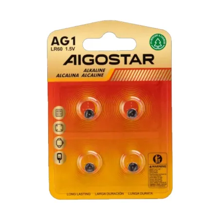 Pila de Botón AG1 LR621 / LR60 de 1,5 V 4 Uds.