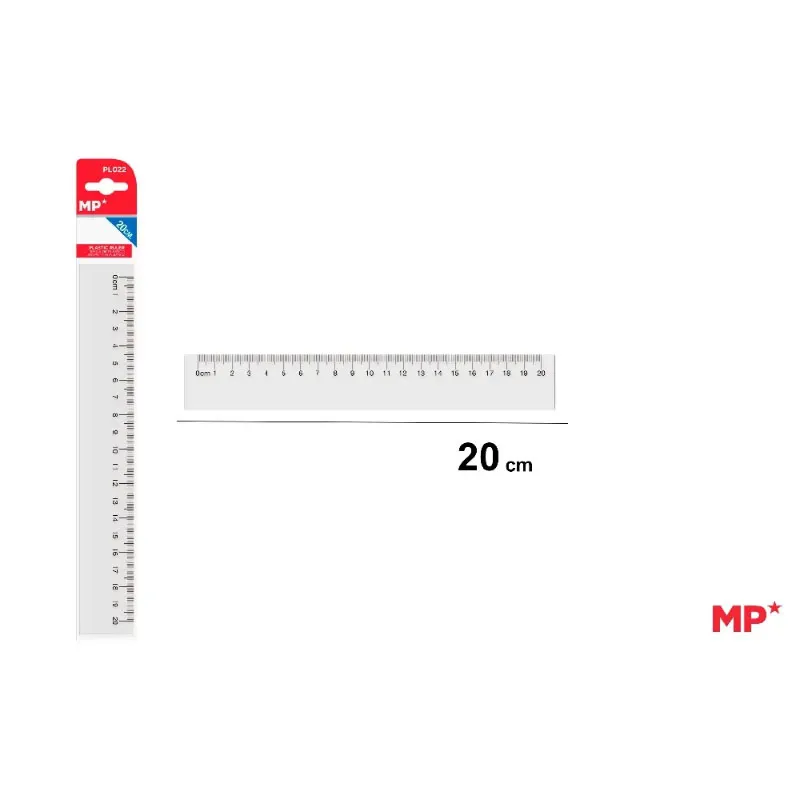 Regla De Plástico 20 cm MP