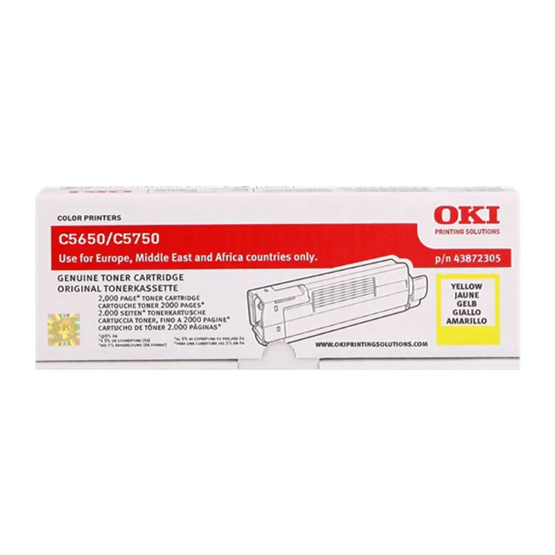 Tóner original OKI C5650 / C5750 amarillo · 43872305