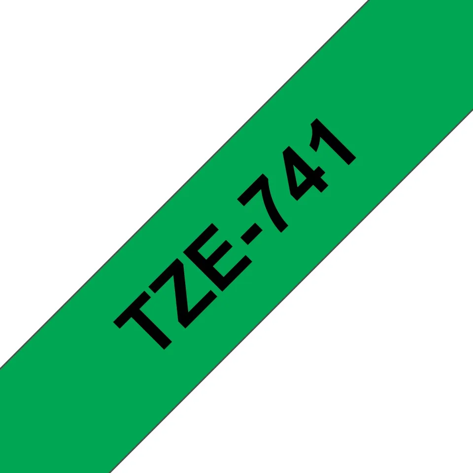 Compatible Brother TZE-741 Negro / Verde TZ-741