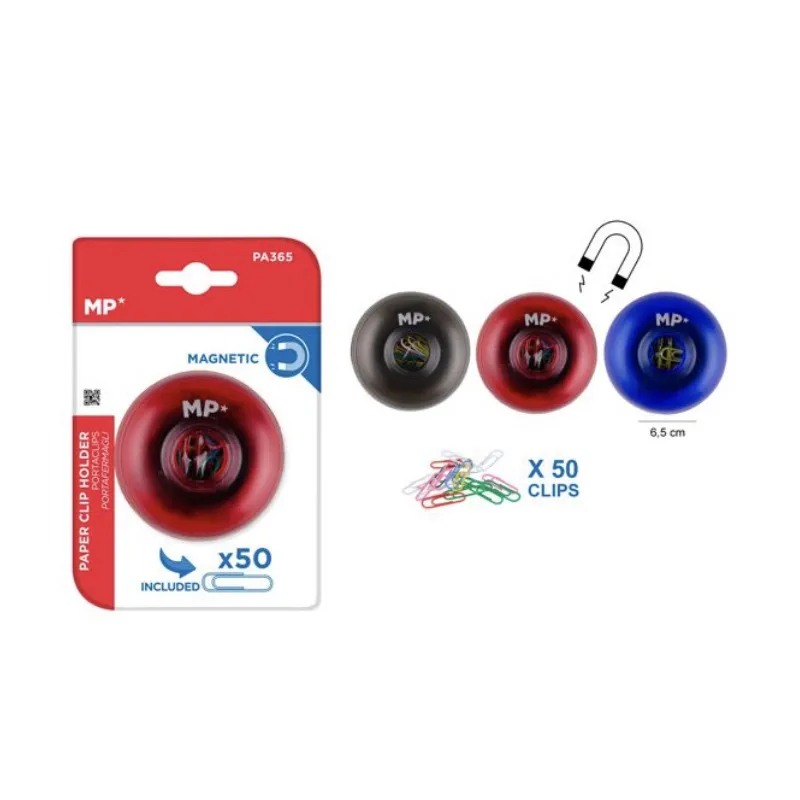 Portaclip Magnetico Redondo + 50 Clips Color