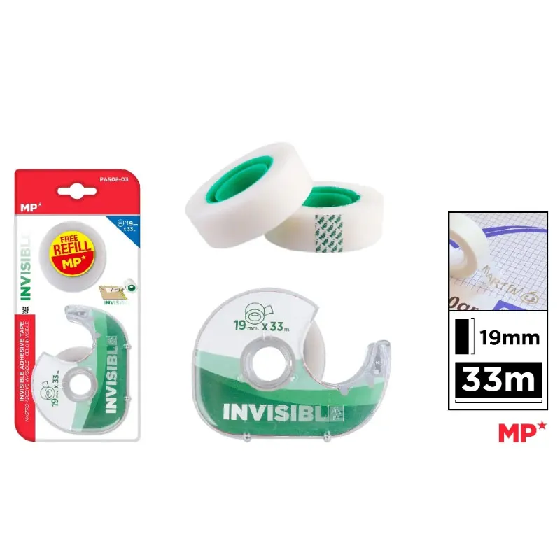 Cinta Adhesiva Invisible con Dispensador
