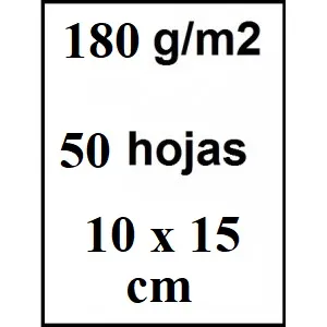 Papel Fotografico 10x15 180gr Glossy 50uds