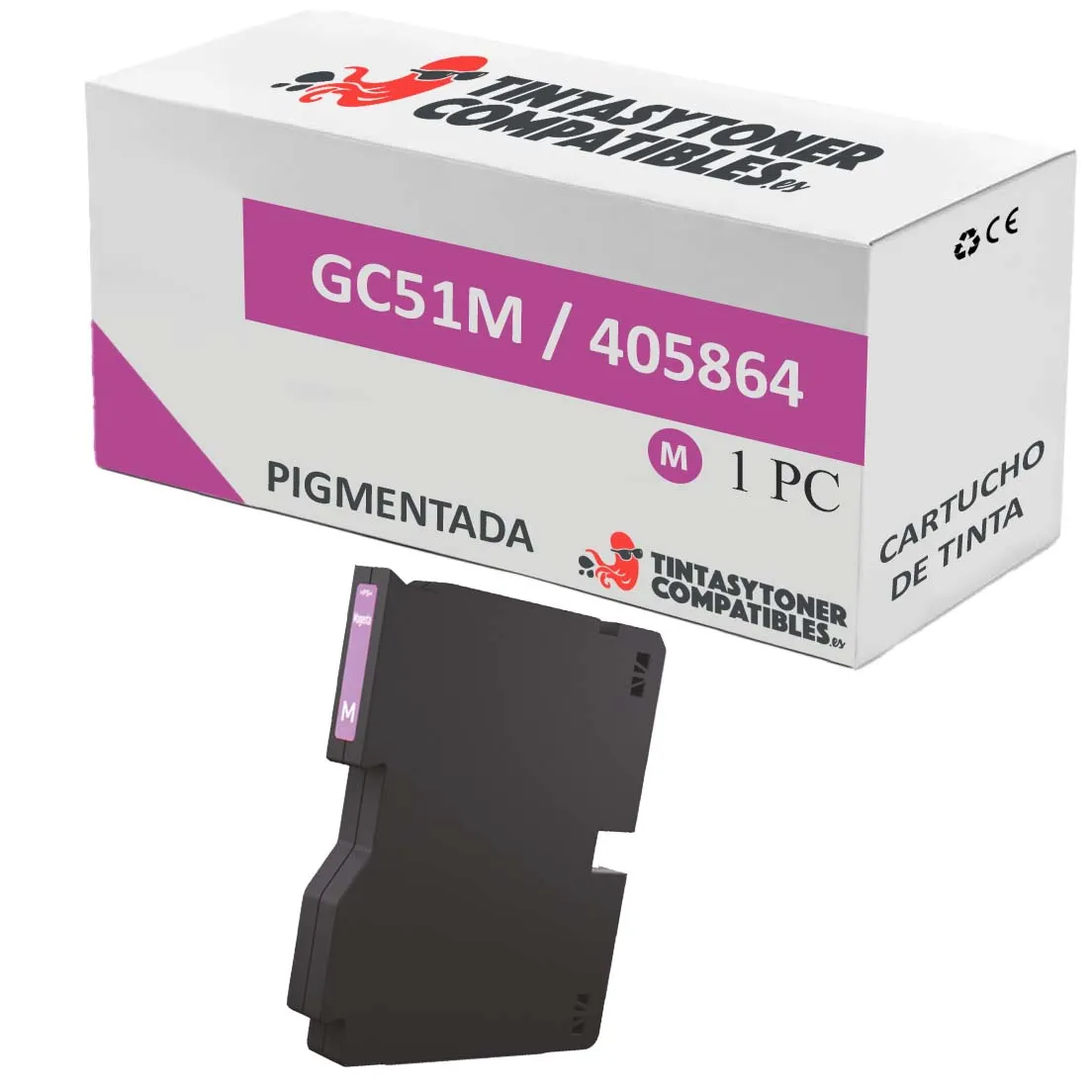 Cartucho de tinta compatible Ricoh 405864 Magenta · 2.500 páginas