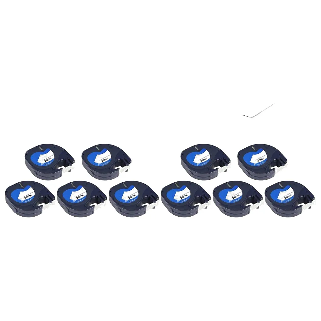 Pack 10 cintas compatibles DYMO LetraTag S0721610/S0721660 / Blanco negro / blanco