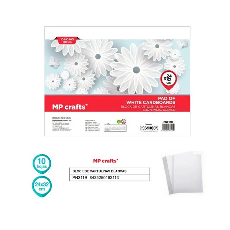 Bloc Cartulinas Blancas 10 Hojas 180g