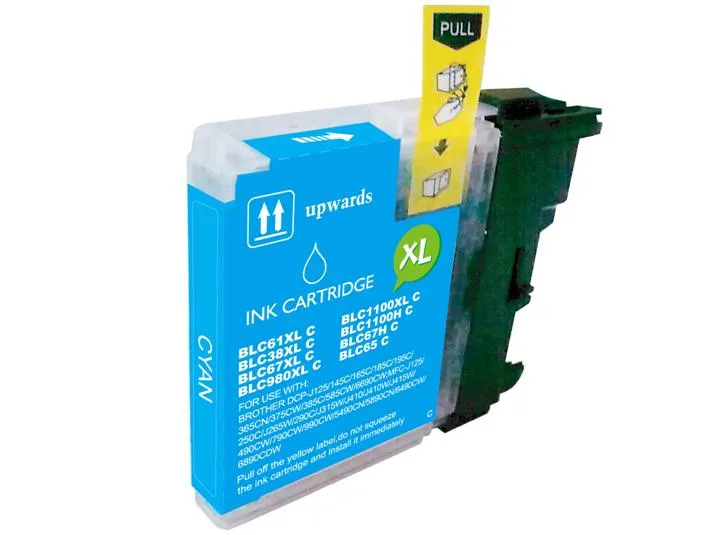 Cartucho de tinta compatible Brother LC1100C Cian · 18 ml