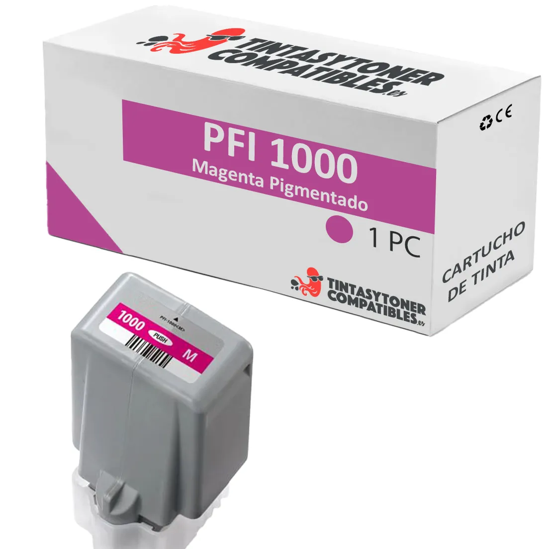 Cartucho de tinta compatible Canon PFI1000M · 80 ml