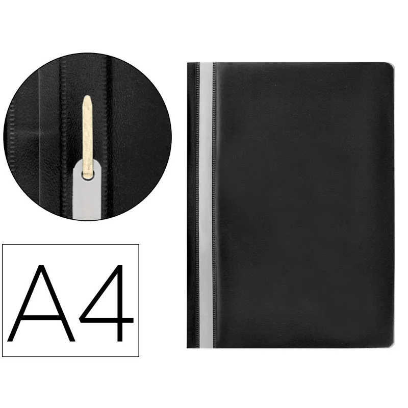 Carpeta Dossier Fastener Plastico A4 Negra Q-Connect