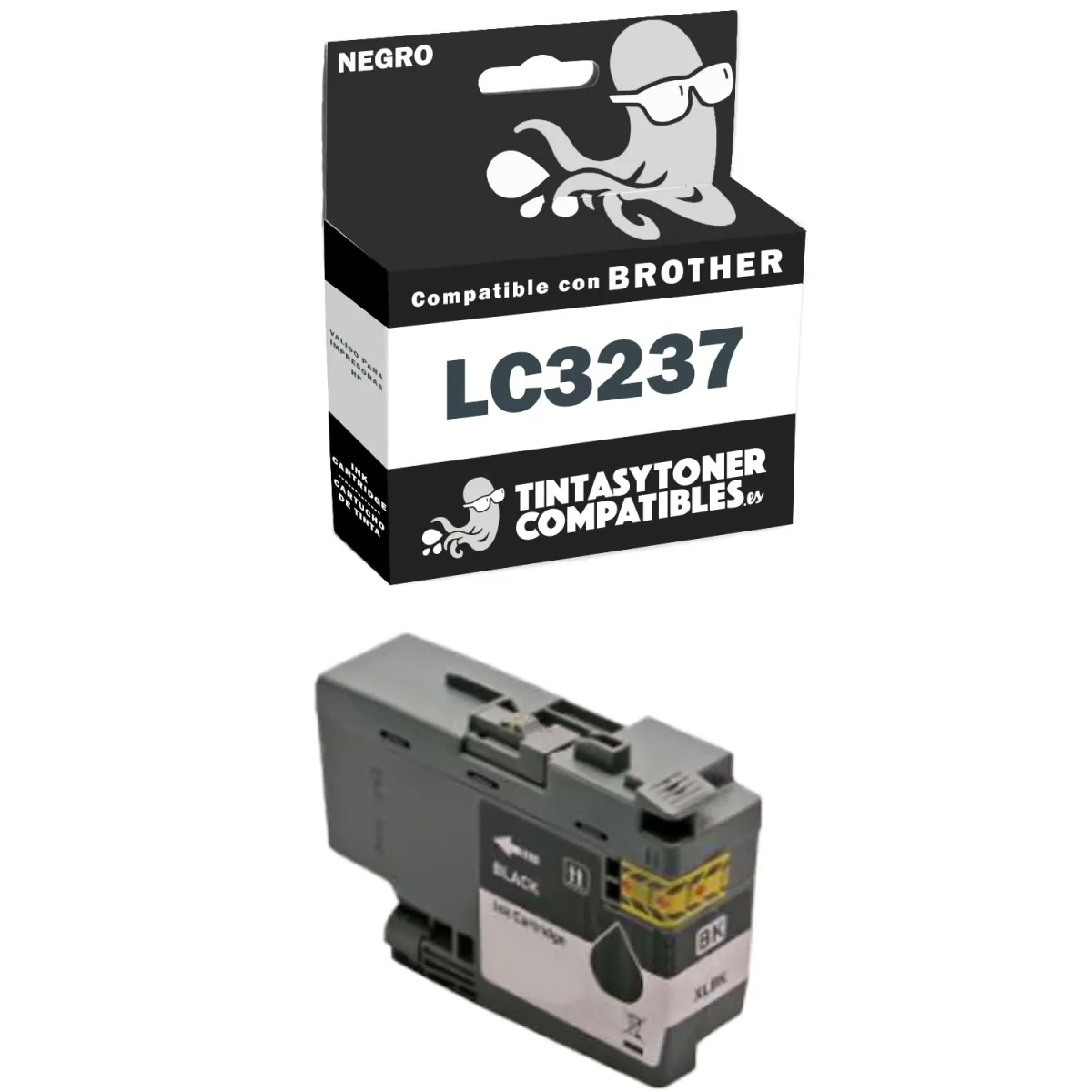 Cartucho de tinta compatible Brother LC3237BK Negro · 3.000 páginas