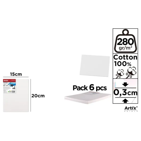 Product Lienzo en Tablilla 15x20cm 280g/m2 Pack 6u Image