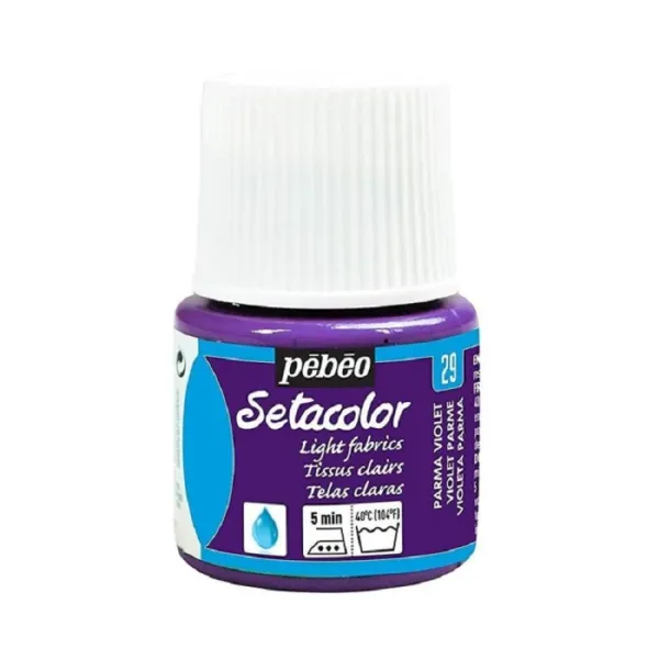 Producto Pintura Pébéo Setacolor Tejidos Claros Violeta Parma 45 ml Imagen