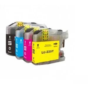Producto Pack 4 cartuchos de tinta compatibles Brother LC-225 XL/LC-227 XL amarillo, magenta, cian y negro Imagen