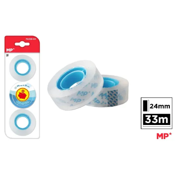 Product Cinta Adhesiva Cristal 24 mm x 33 m 3 Unidades Image