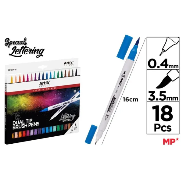 Producto Estuche de 18 Rotuladores de Doble Punta Pincel Lettering Imagen