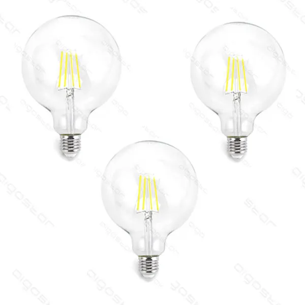 Product Pack 3 Bombillas de Filamento LED E27 G125 4W Luz Fría 6500K Image