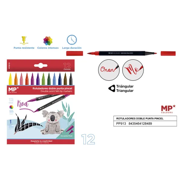 Produto ROTULADORES DOBLE PUNTA PINCEL 12U MP Imagem